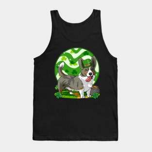 Cardigan Welsh Corgi Dog St Patricks Day Leprechaun Tank Top